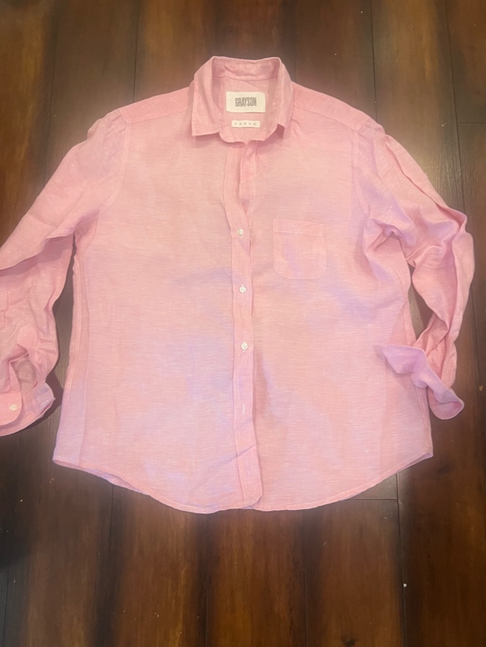 Grayson Pink Button-Down Linen Shirt